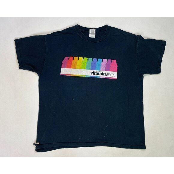 Vitamin Water Graphic Promo T-shirt Men Large Black Short Sleeve - Picture 1 of 10